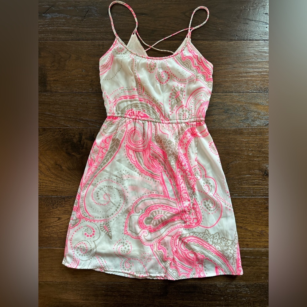 AEO Pink and White Paisley Dress- size XXS